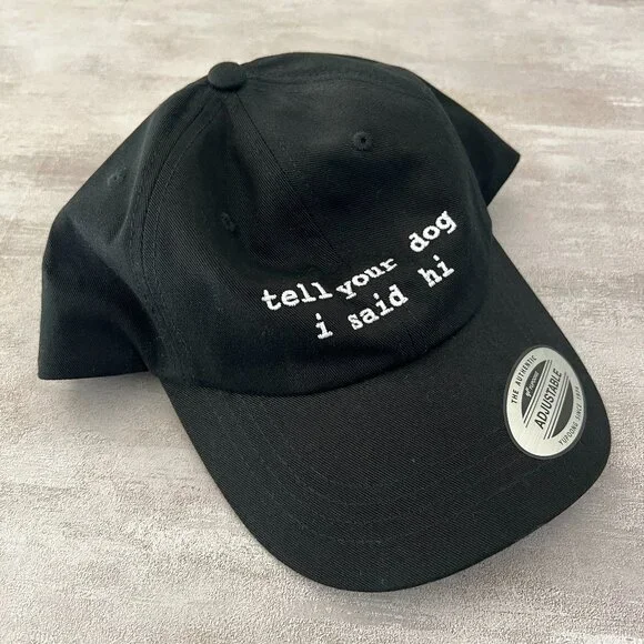 We Rate Dogs adjustable hat 100% cotton black and white - Picture 1 of 7